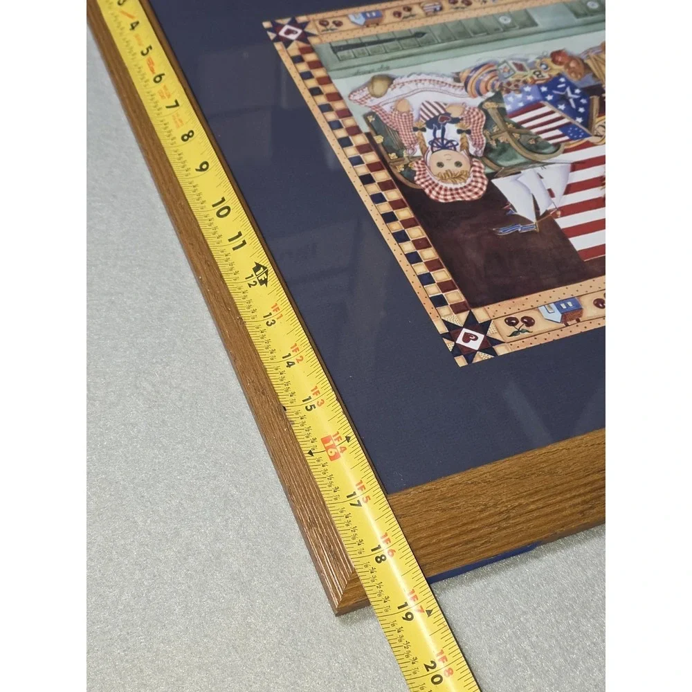 Home Interiors Margie Whittington Framed Matted Patriotic Print Wooden Frame